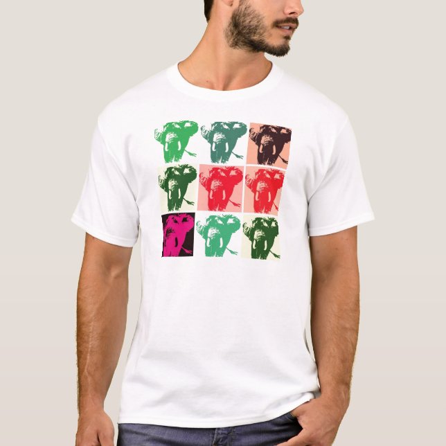 Camiseta Elefantes de arte pop (Anverso)