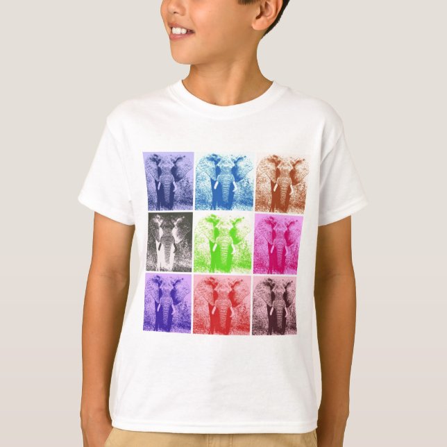 Camiseta Elefantes de arte pop (Anverso)