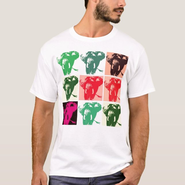 Camiseta Elefantes de arte pop (Anverso)