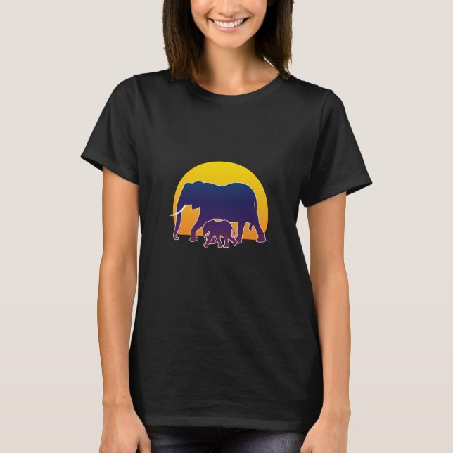 Camiseta Elefantes de la puesta del sol (Anverso)