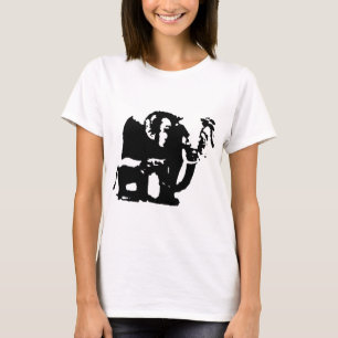 Camiseta Elefantes de Mamá y Bebé Blanco Negro