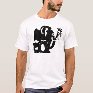 Camiseta Elefantes de Mamá y Bebé Blanco Negro