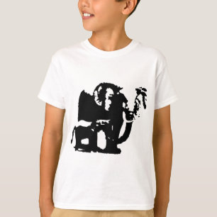 Camiseta Elefantes de Mamá y Bebé Blanco Negro