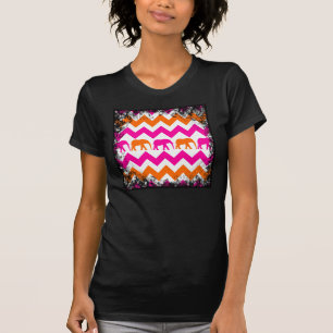Camiseta Elefantes de Naranja Rosado y Audaz