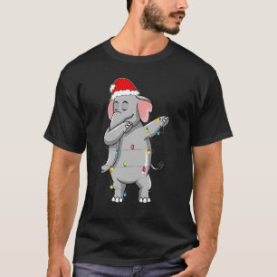 Camiseta Elefantes de Navidad haciendo Dabbing Luces Sombre
