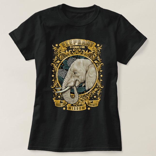 Camiseta elefantes de sabiduría (Diseño del anverso)