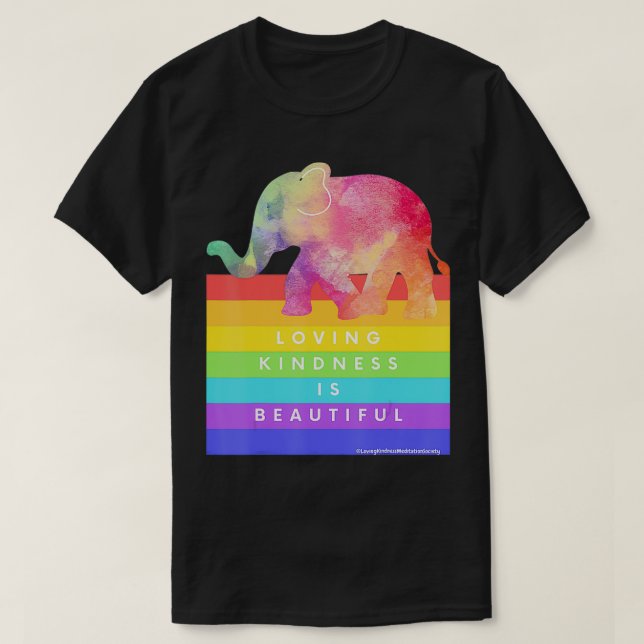 Camiseta Elefantes divertidos y hermosos arcoiris adorando  (Diseño del anverso)