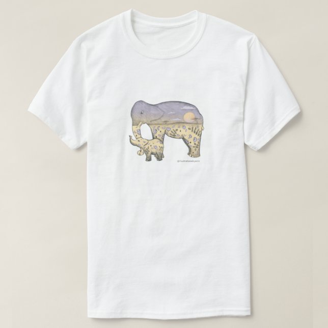Camiseta Elefantes en ascenso (arte de Erin) (Diseño del anverso)