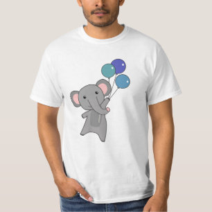 Camiseta Elefantes moscas con globos, niños dulces