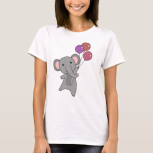 Camiseta Elefantes moscas con globos, niños dulces