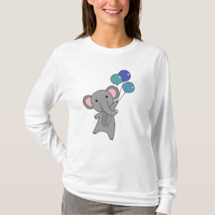 Camiseta Elefantes moscas con globos, niños dulces