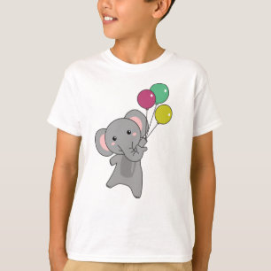 Camiseta Elefantes moscas con globos, niños dulces