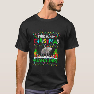 Camiseta Elefantes Navidades Xmas Pajama Shirt Funny Elepha