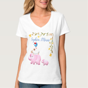 Camiseta Elefantes, torre animal de ovejas y aves