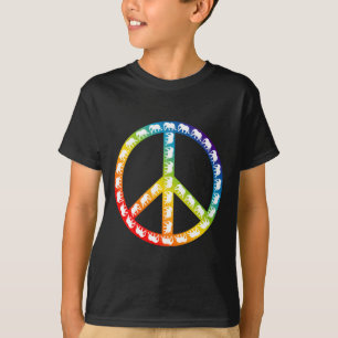 Camiseta Elefantes y símbolo de la paz