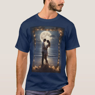 Camiseta Elegancia a la luz de la luna: impresionante marco