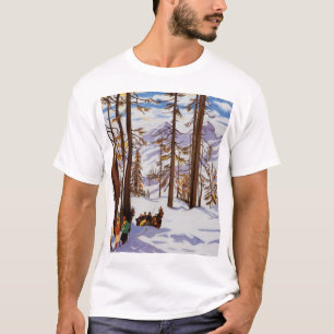 Camiseta Elegancia Alpina de los Esquíadores Vintage de St.