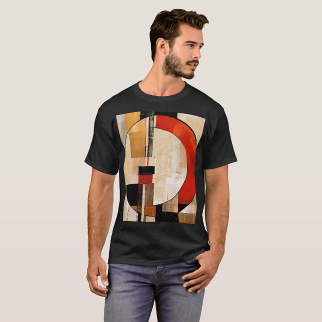 Camiseta Elegancia celestial: exploración abstracta en Beig (Anverso completo)