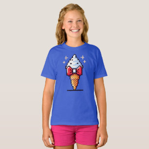 Camiseta Elegancia De Crema De Hielo De 8 Bits: Diseño De P