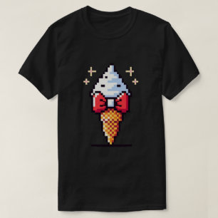 Camiseta Elegancia De Crema De Hielo De 8 Bits: Diseño De P
