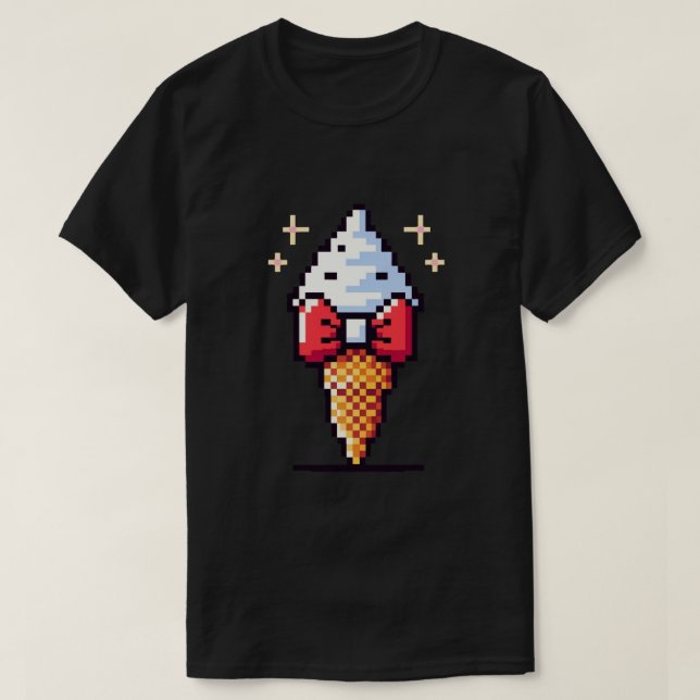 Camiseta Elegancia De Crema De Hielo De 8 Bits: Diseño De P (Diseño del anverso)
