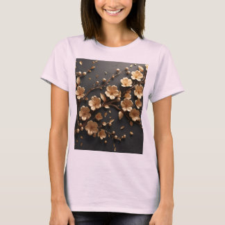 Camiseta Elegancia de Flor de Oro