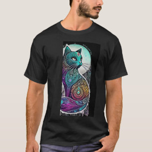 Camiseta Elegancia de gatos caprichosa: diseño vibrante de