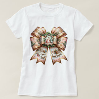 Camiseta Elegancia de la Natividad de Oro Rosa