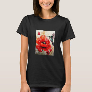 Camiseta Elegancia de la Naturaleza: Armonía de Amapola y C