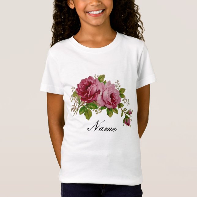 Camiseta Elegancia de Rosa Rosa  (Anverso)