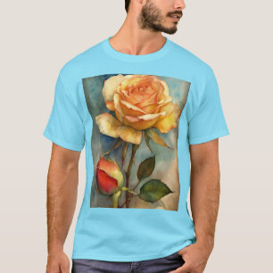 Camiseta Elegancia de Rosa vintage - Colores de agua intemp