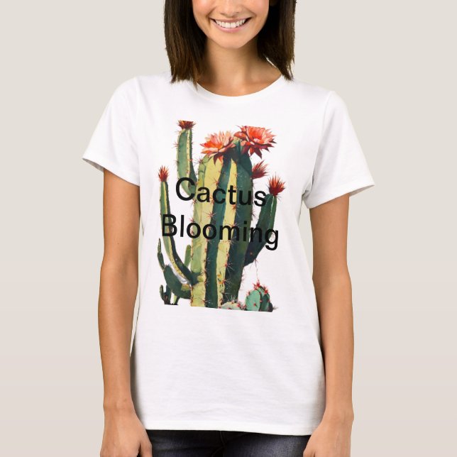 Camiseta Elegancia del desierto: Cactus floreciente (Anverso)