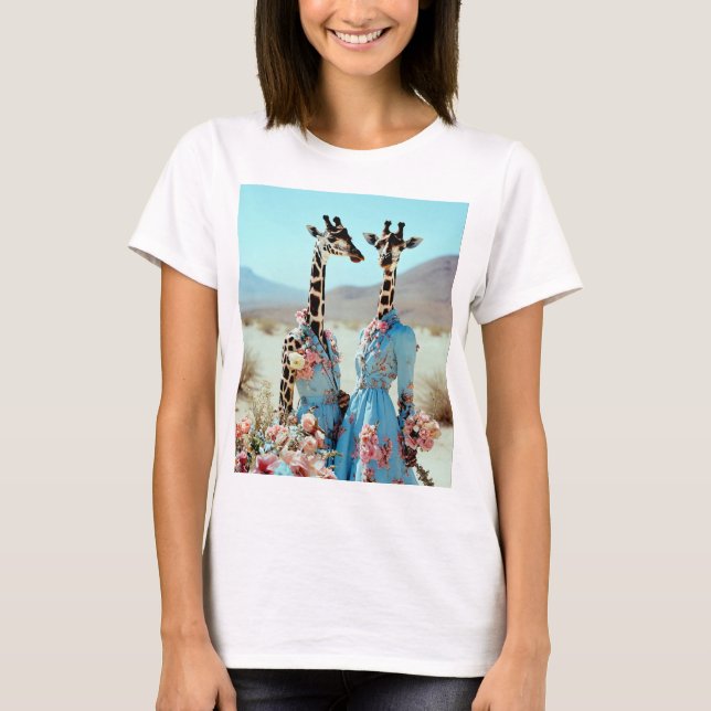 Camiseta "Elegancia del desierto: jirafas en Couture" (Anverso)