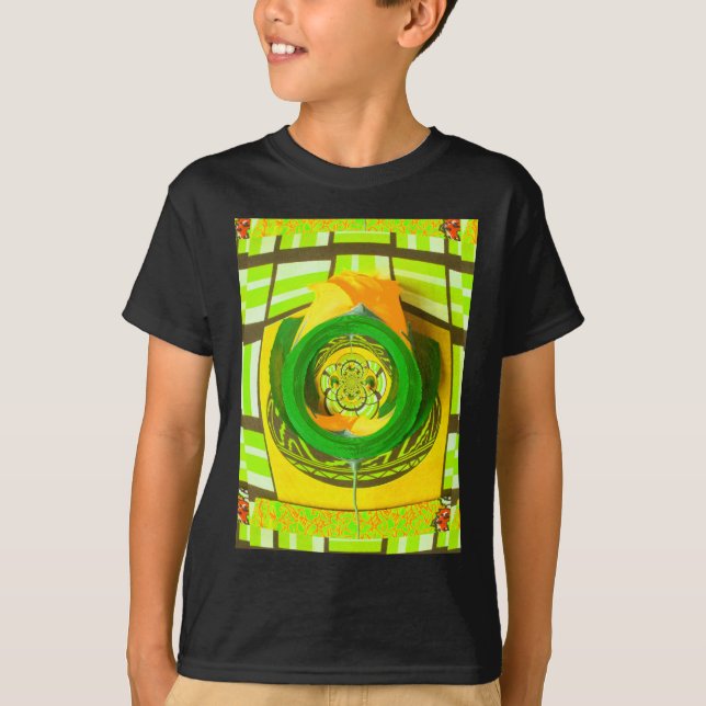 Camiseta Elegancia dorada: bello arte rosa amarillo african (Anverso)