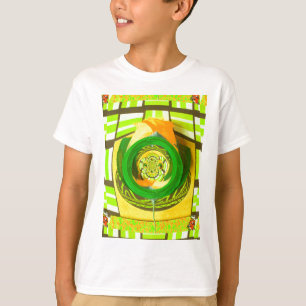 Camiseta Elegancia dorada: bello arte rosa amarillo african