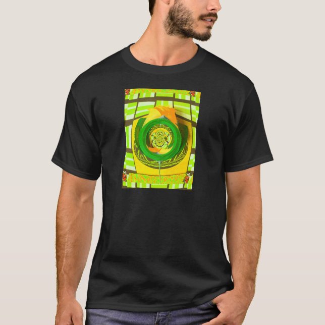 Camiseta Elegancia dorada: bello arte rosa amarillo african (Anverso)