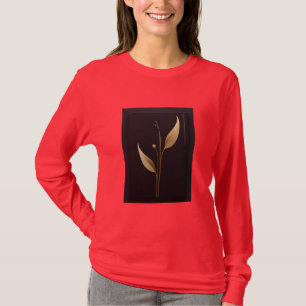 Camiseta "Elegancia dorada - Hojas acuáticas" diseñadas