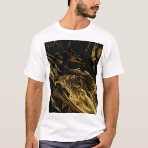 Camiseta Elegancia dorada: La espléndida magia de Marbling