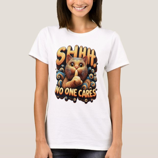 Camiseta Elegancia felina silenciada Shhh A nadie le import (Anverso)