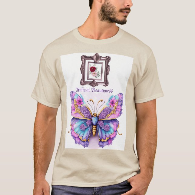 Camiseta Elegancia floral Arte mariposa - Naturaleza vibran (Anverso)