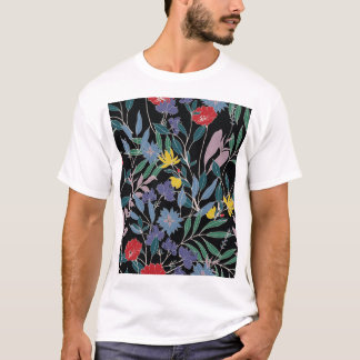Camiseta Elegancia Floral: Fondo Abstracto Vintage