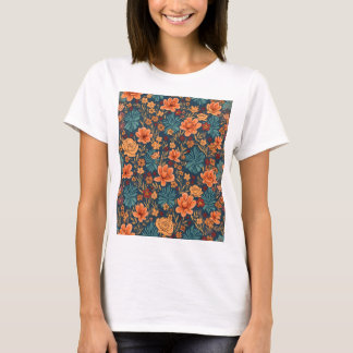 Camiseta Elegancia floreciente: Colección floral retro