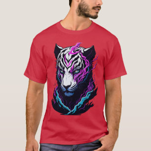 Camiseta Elegancia gótica y magia Detallada Tigre Blanco Ni