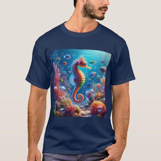Camiseta Elegancia Marina: Caballito de Mar (Anverso)