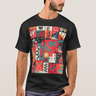 Camiseta Elegancia medieval: diseño de patrones sin foco