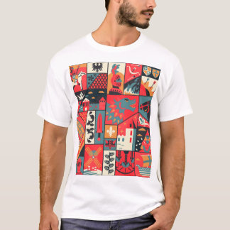 Camiseta Elegancia medieval: diseño de patrones sin foco