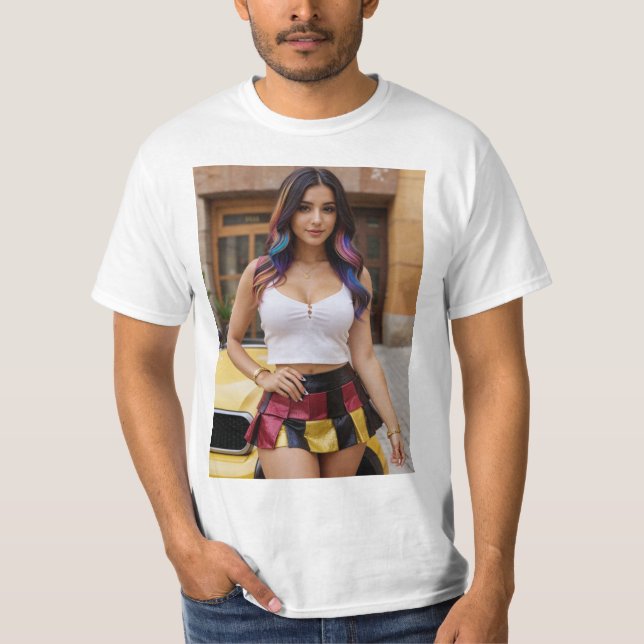 Camiseta Elegancia Radiante: Posado de Belleza (Anverso)