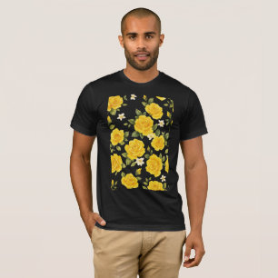 Camiseta Elegancia Rosa dorada en negro