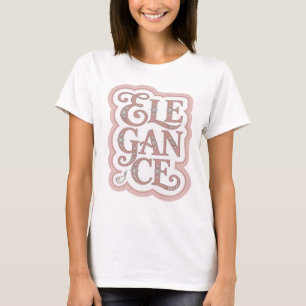 Camiseta ELEGANCIA Rosa JUGUETONA Arte de Texto 3D