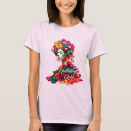Camiseta Elegancia tropical de tee brillante para mujeres 2